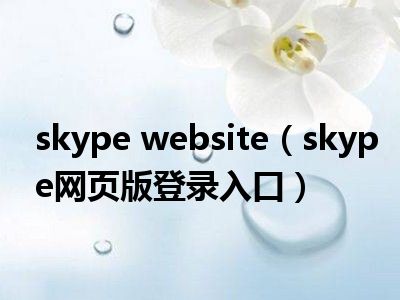 登陆skype网页版,skype网页版登录不上为什么