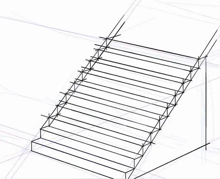 梯子平台立体效果怎么画，梯子平台立体效果怎么画图
